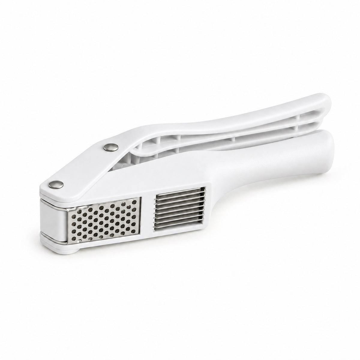 2-in-1 Garlic Press and Slicer, White