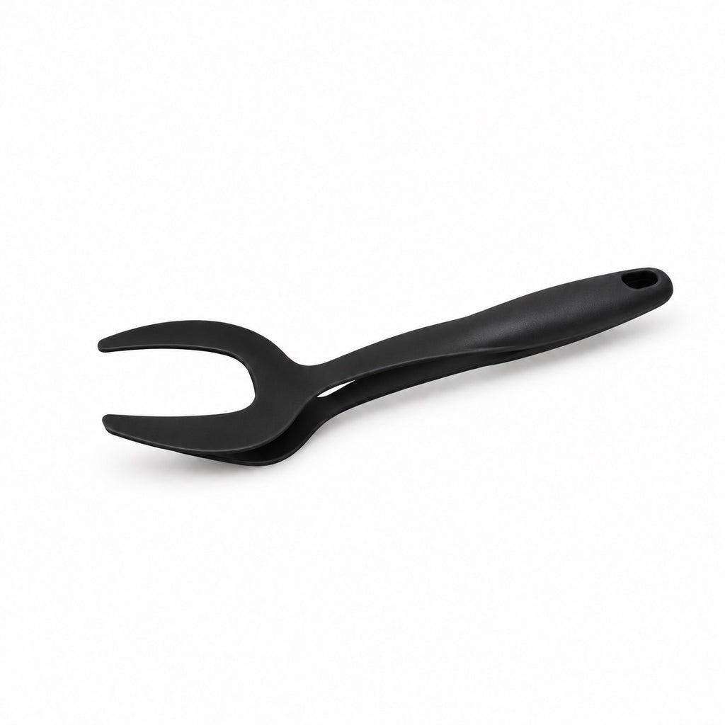 2-in-1 Spatula Tongs, Black