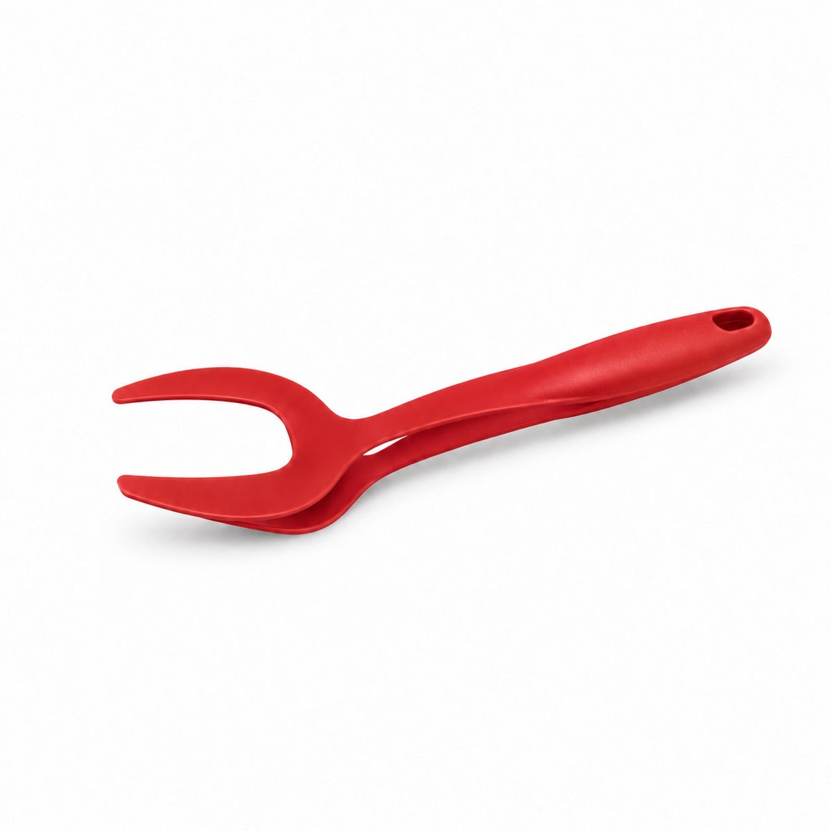 2-in-1 Spatula Tongs, Red