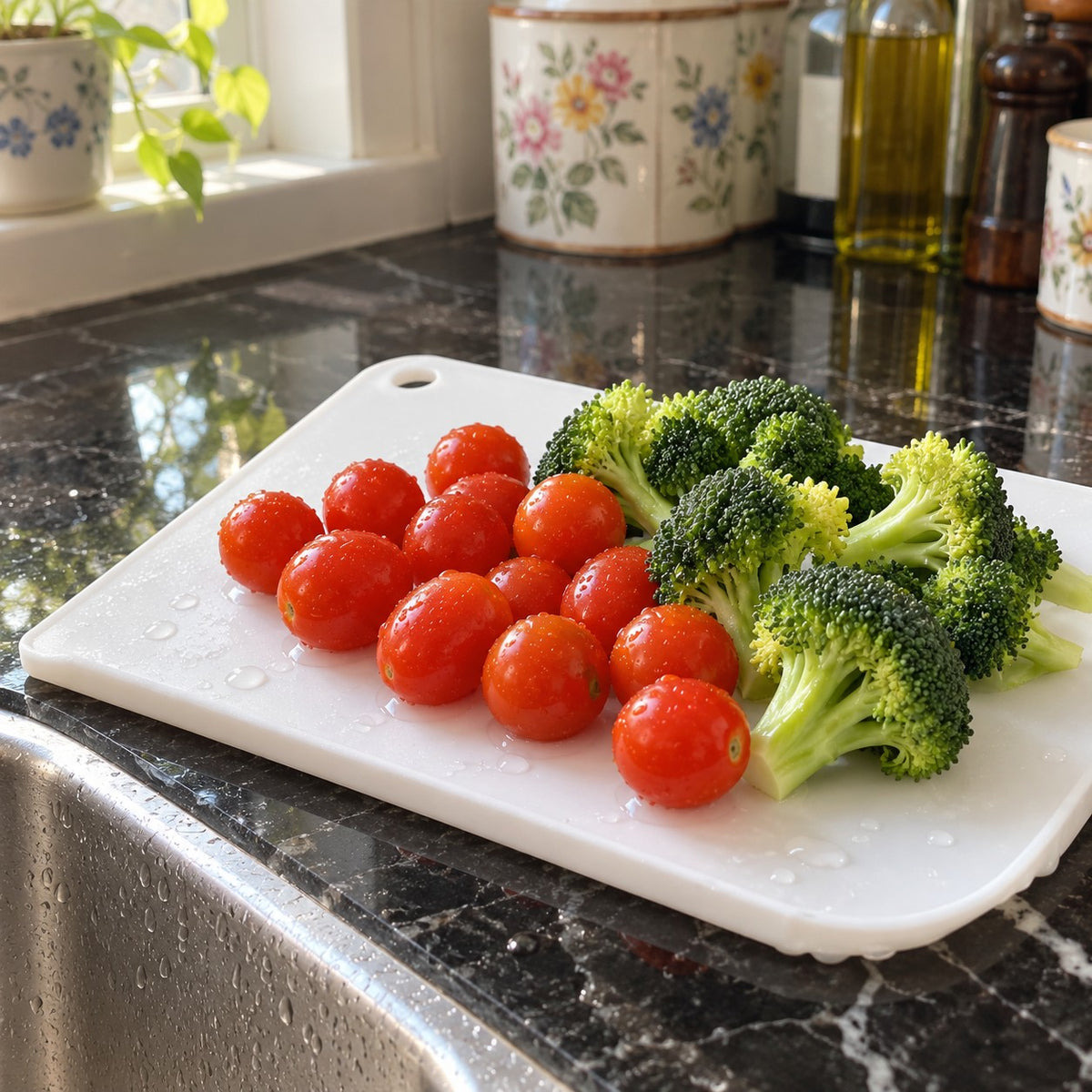 3-in-1 Cutting Board with Draining Function in a home kitchen