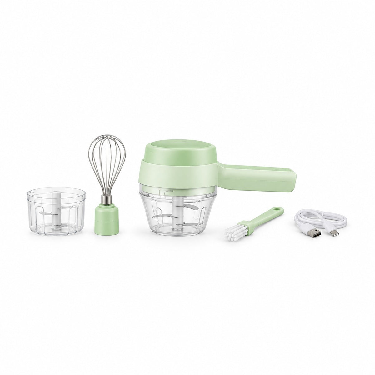 4-in-1 Food Chopper and Whisk with Cleaning Brush