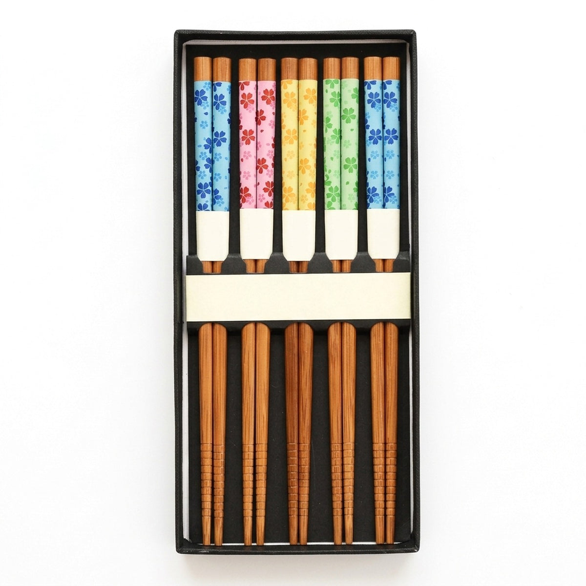 Bamboo Chopsticks Set, 5 Pairs, Pattern A