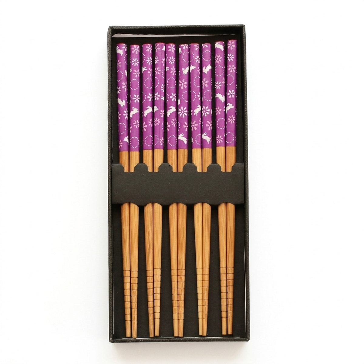Bamboo Chopsticks Set, 5 Pairs, Pattern C