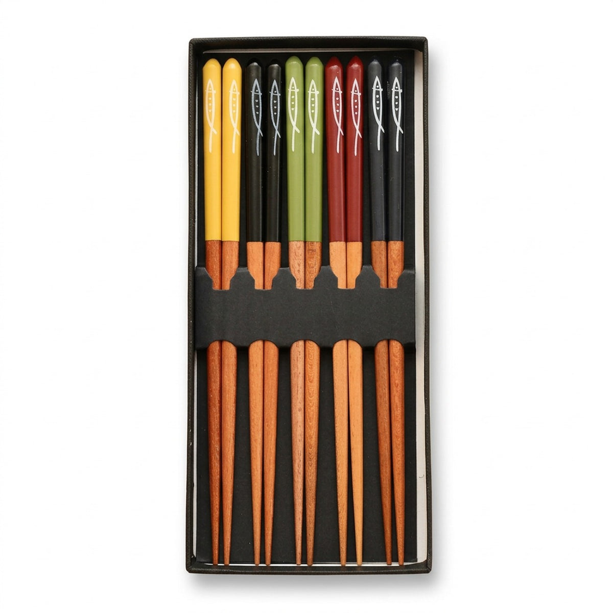 Bamboo Chopsticks Set, 5 Pairs, Pattern D