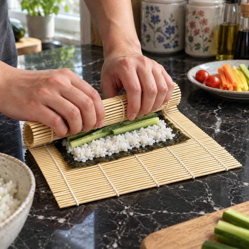Bamboo Sushi Rolling Mat in a home kitchen