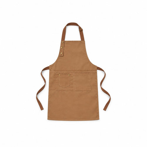 Canvas Work Apron with Multiple Pockets and Towel Loop
