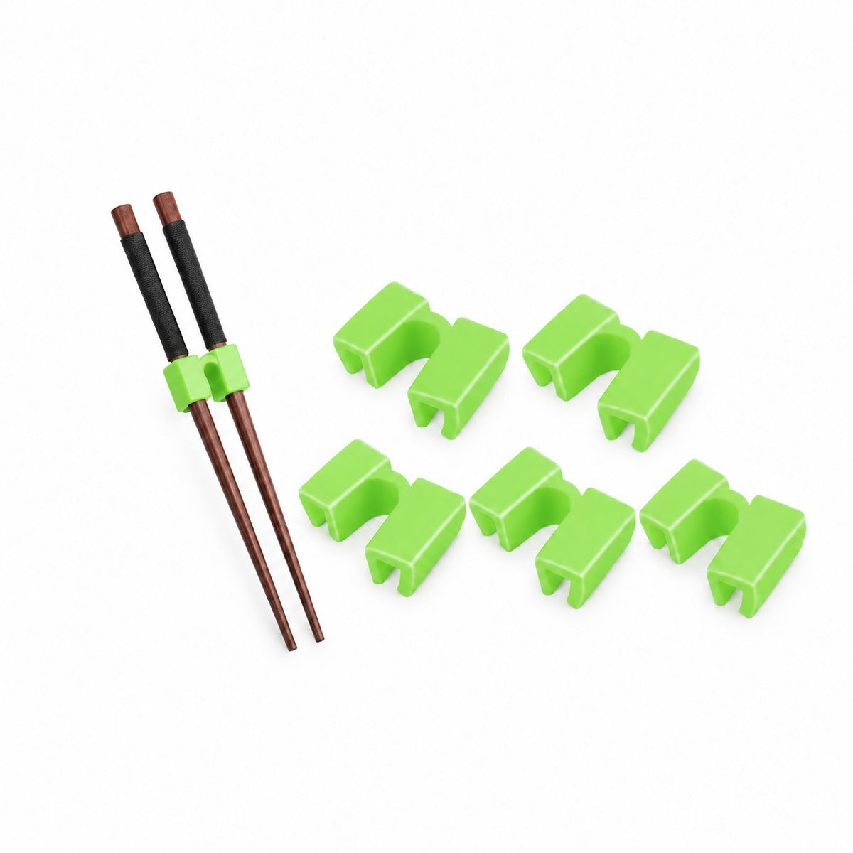 Chopstick Training Helpers, 5 Pack, Green