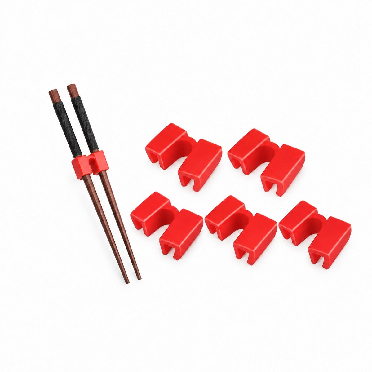 Chopstick Training Helpers, 5 Pack, Red