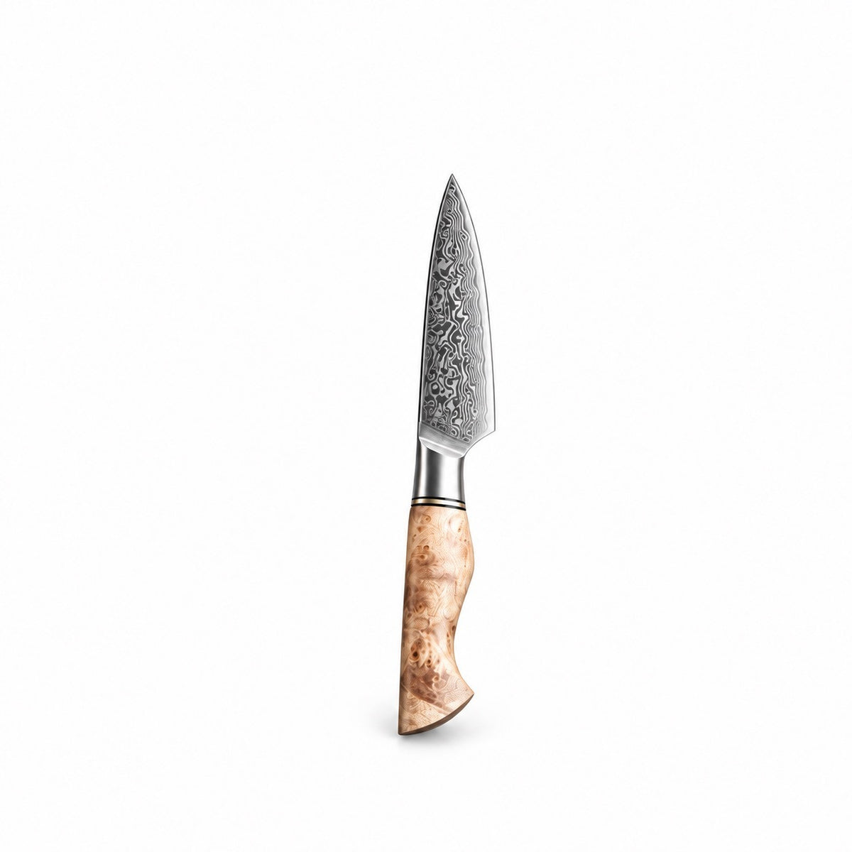 Damascus Steel Knife Set with Wood Handles, Paring Knife