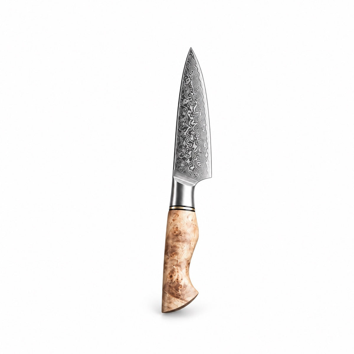 Damascus Steel Knife Set with Wood Handles, Utility Knife