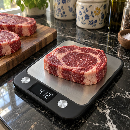 Digital Kitchen Food Scale for Baking and Meal Prep in a home kitchen