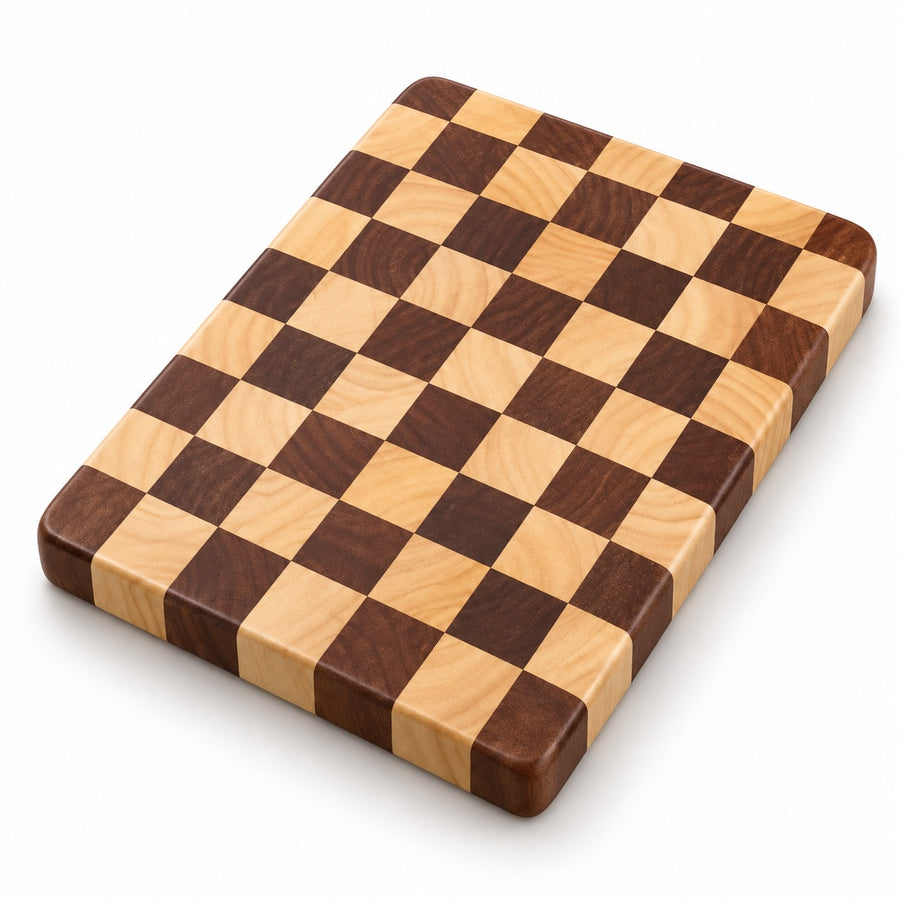 End-Grain Acacia Cutting Board, Checkerboard