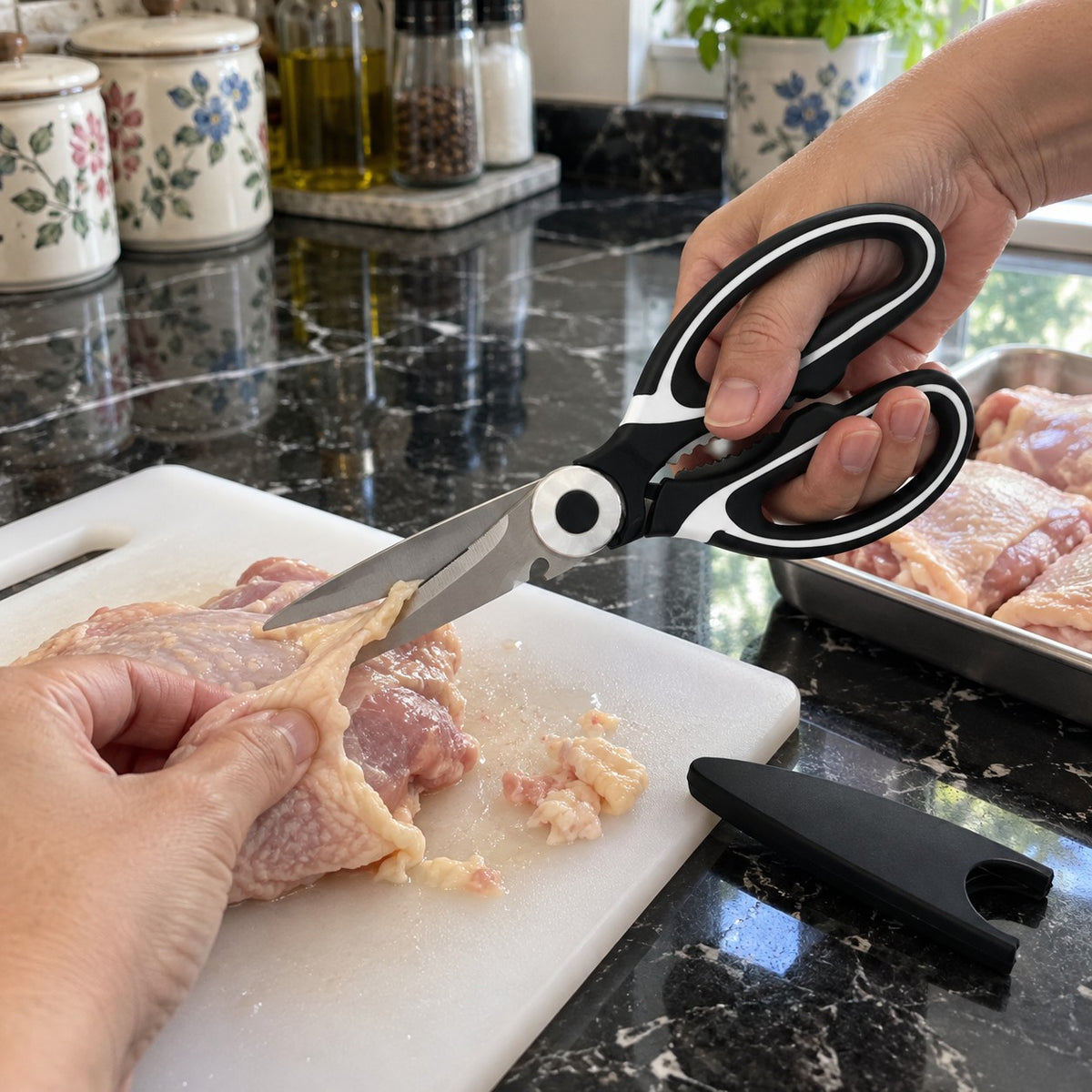 Heavy-Duty Kitchen Scissors in a home kitchen