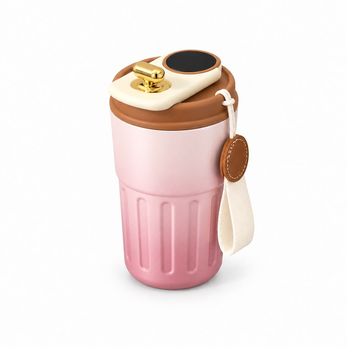 Insulated Tumbler with LCD Temperature Display, Gradient Pink