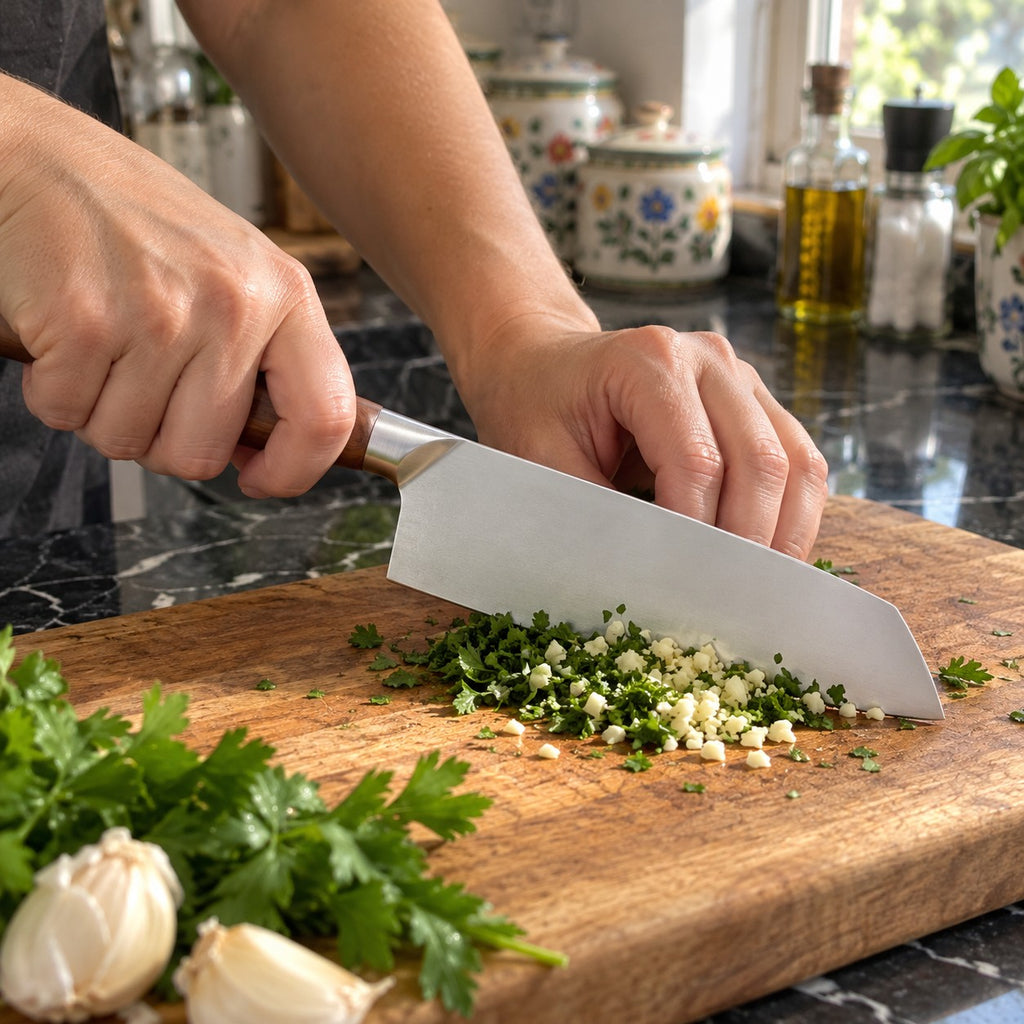 Japanese Kitchen Knife in a home kitchen