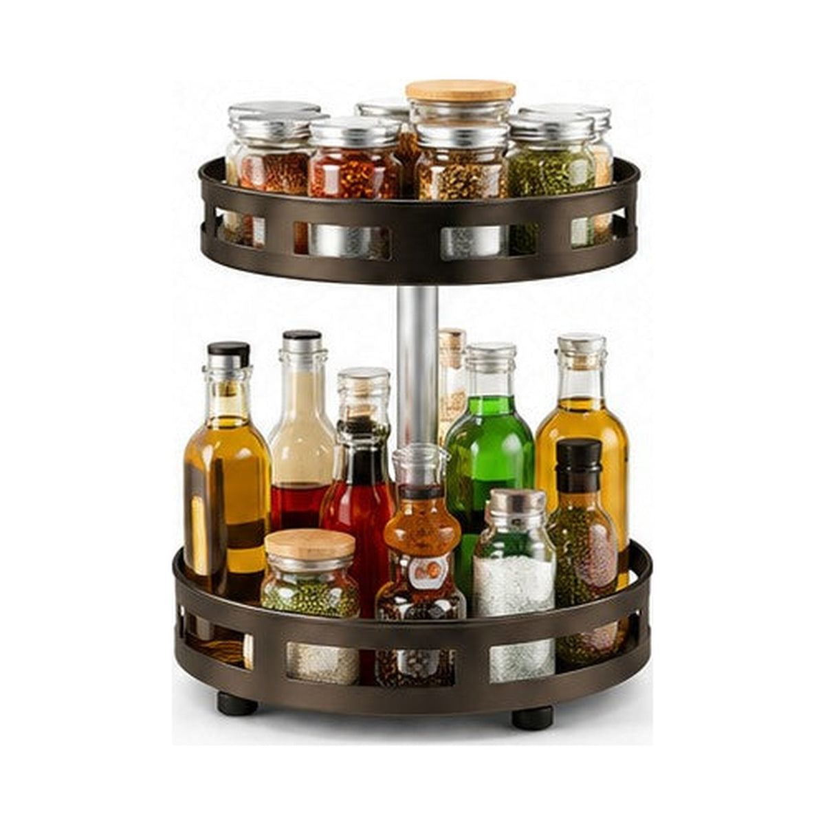 Multi-Tier Lazy Susan Spice Organizer, 2 Tiers
