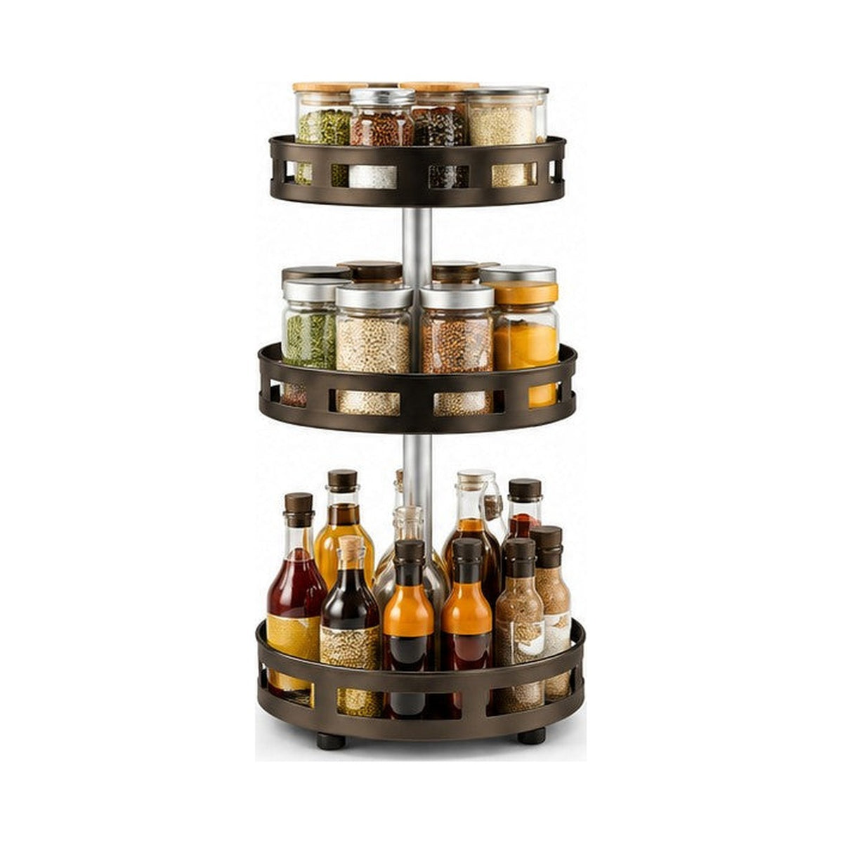 Multi-Tier Lazy Susan Spice Organizer, 3 Tiers
