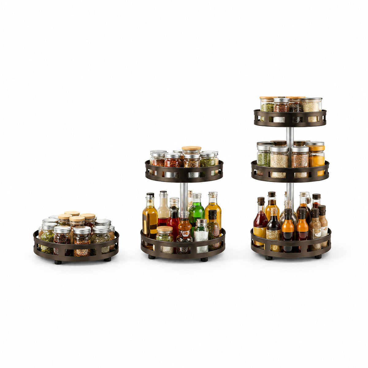 Multi-Tier Lazy Susan Spice Organizer