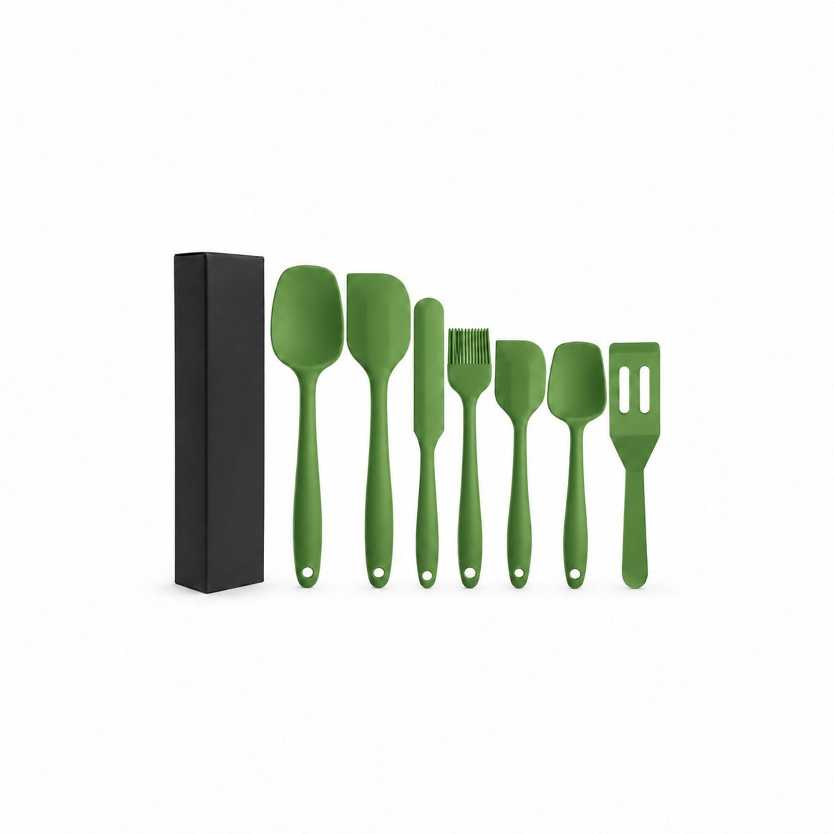 One-Piece Silicone Spatula Set, Green