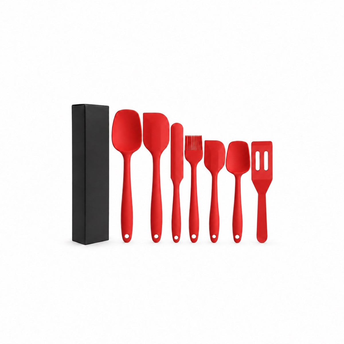 One-Piece Silicone Spatula Set, Red