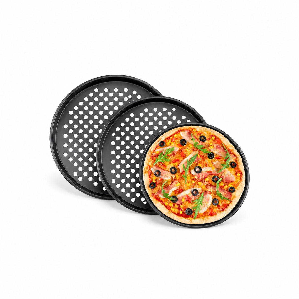 Perforated Non-Stick Carbon Steel Pizza Pan