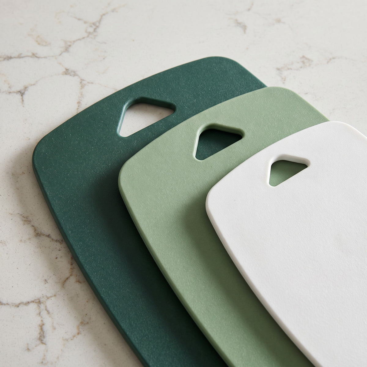 Plastic Cutting Board for Raw Meat Poultry and Fish - close-up of the textured plastic surface and hanging holes