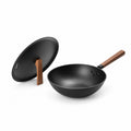 Pre-Seasoned Carbon Steel Wok with Lid