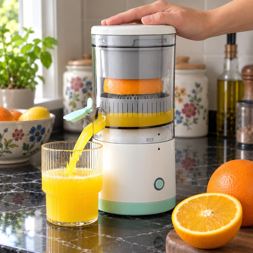Rechargeable Electric Citrus Juicer in a home kitchen