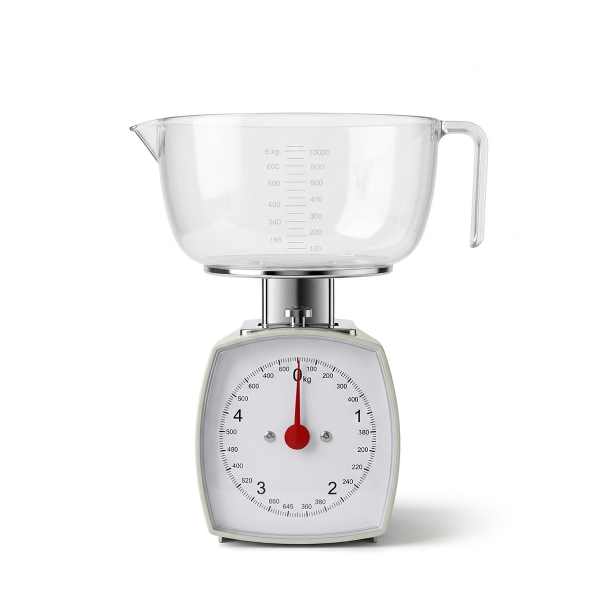Retro Mechanical Kitchen Scale with Bowl, 5 kg Plastic