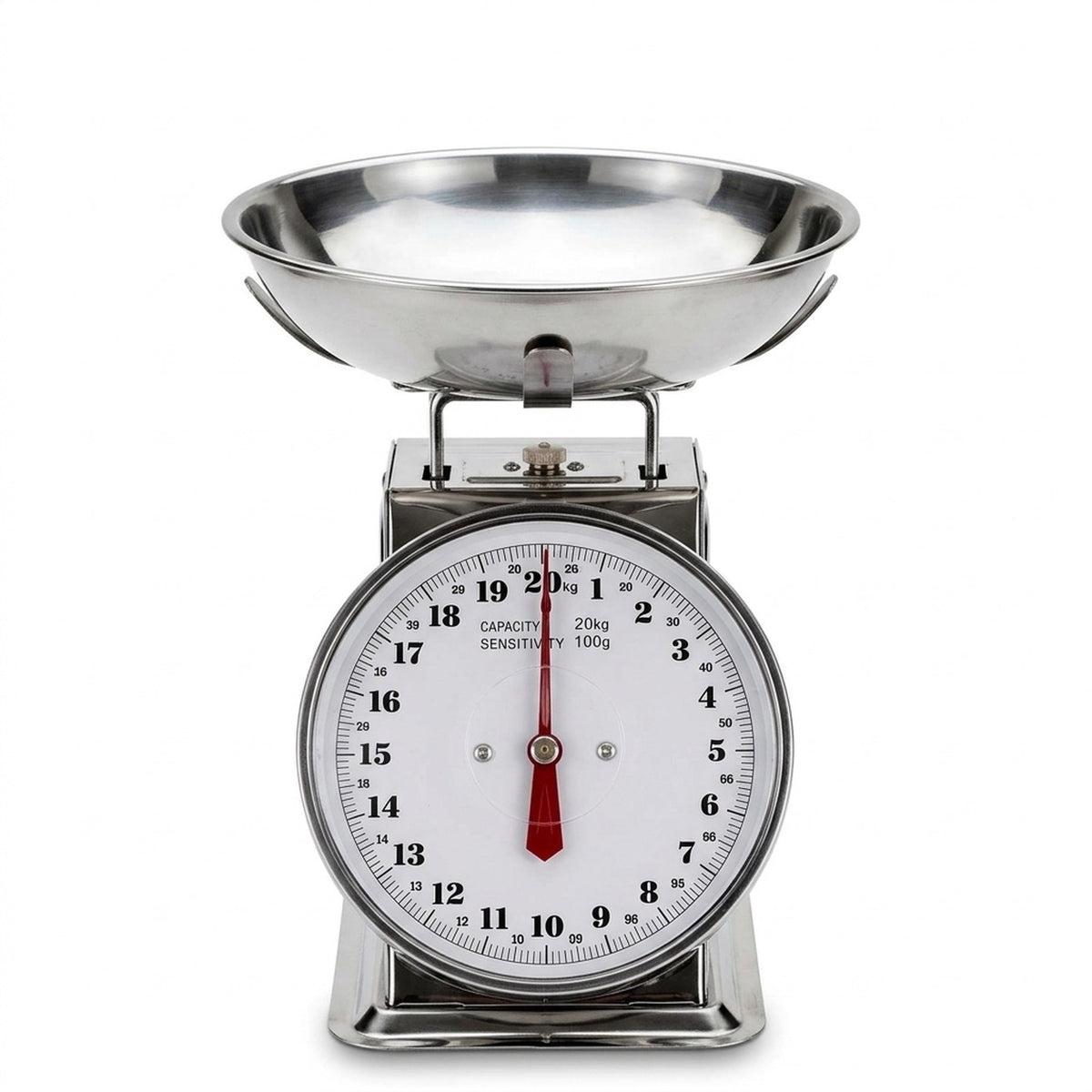 Retro Mechanical Kitchen Scale with Bowl, 5 kg Stainless Steel