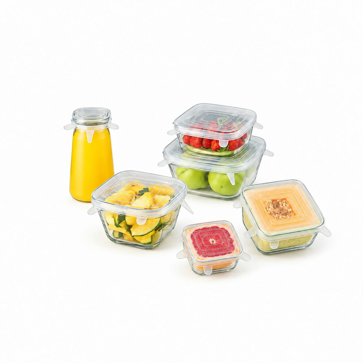 Reusable Silicone Stretch Lids, Square