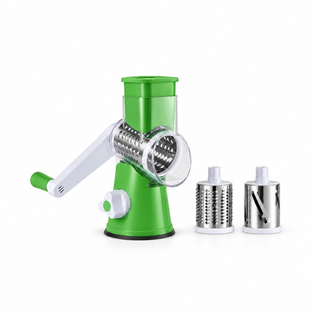 Rotary Drum Vegetable Slicer and Grater, Green