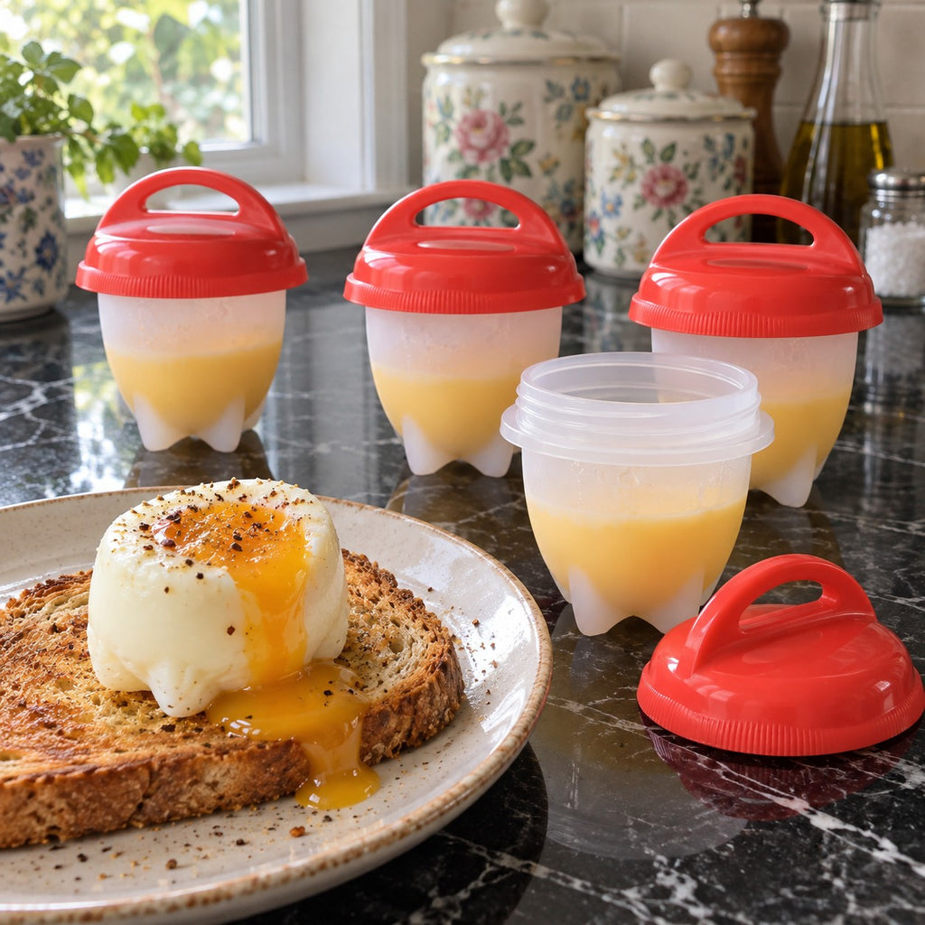 Shell-Free Egg Cooker Cups for Breakfast and Meal Prep in a home kitchen