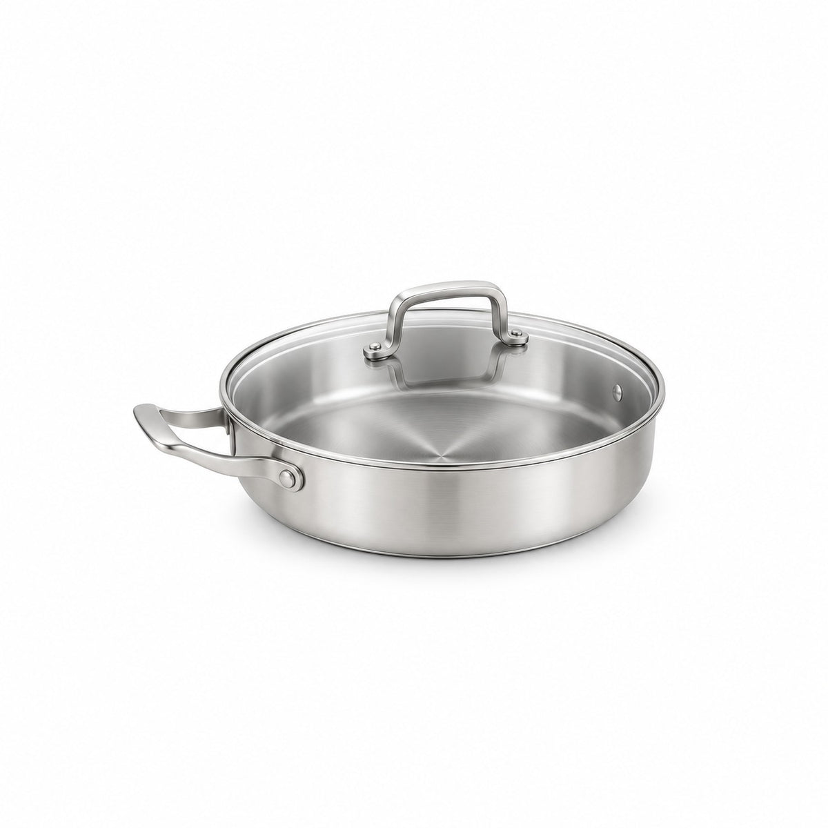 Stainless Steel Frying Pan with Glass Lid