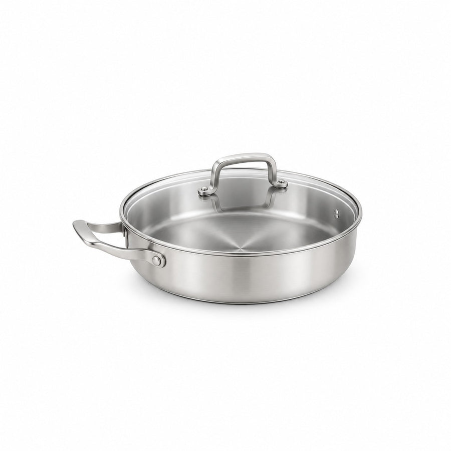Stainless Steel Frying Pan with Glass Lid