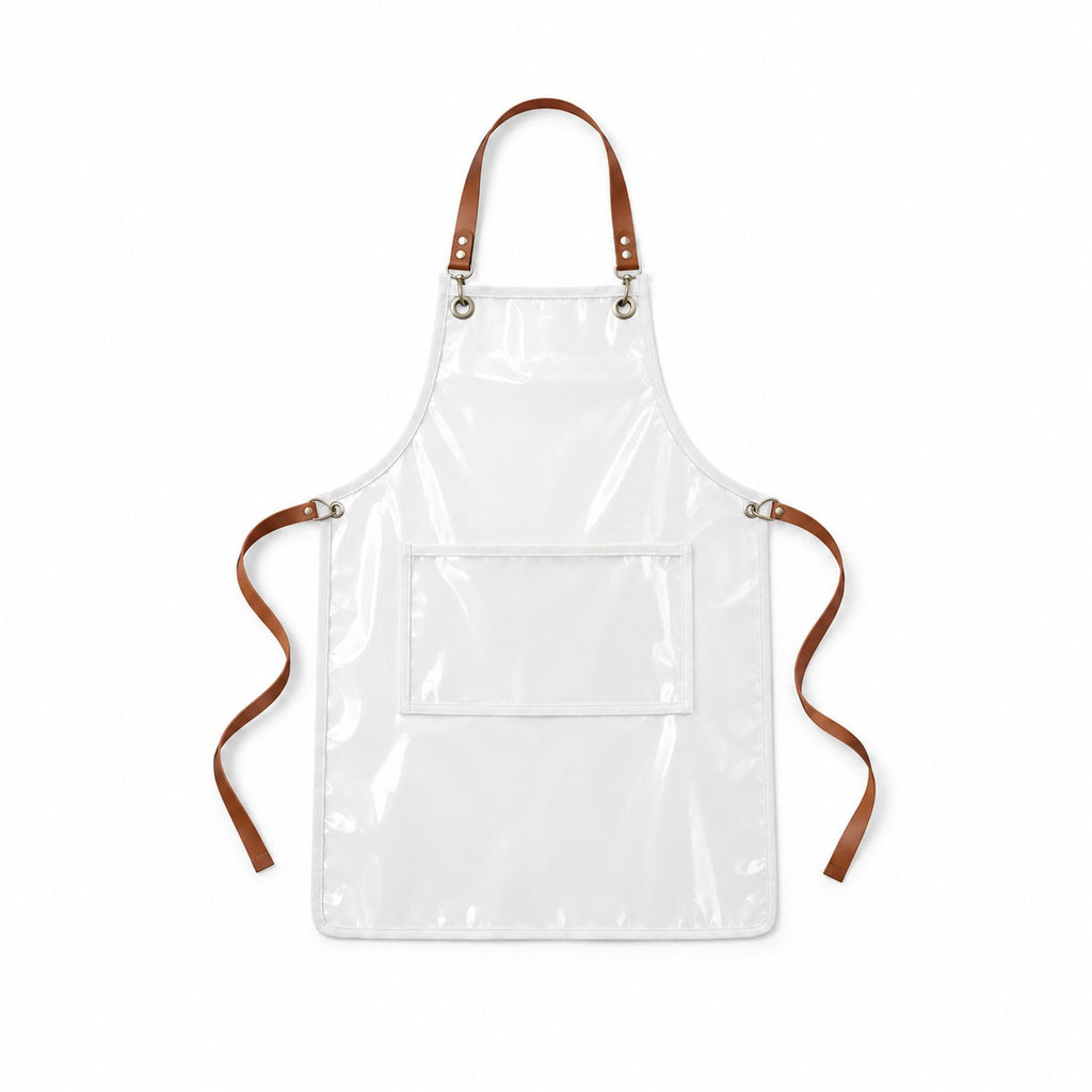 Transparent Kitchen Apron with Brown Straps