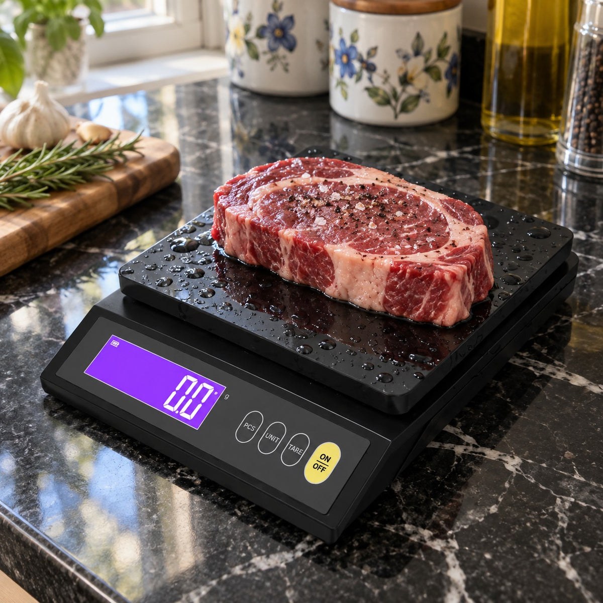 Waterproof Rechargeable Kitchen Scale in a home kitchen