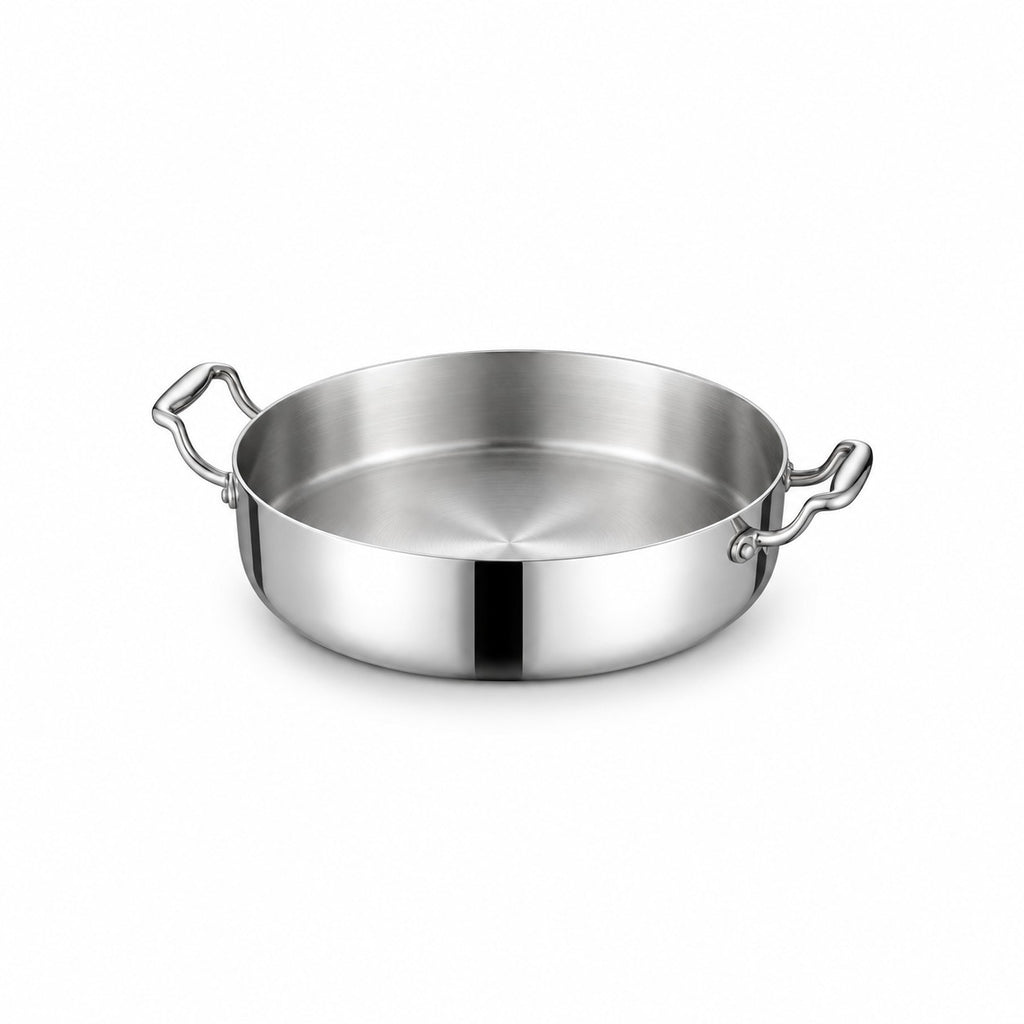 Wide Stainless Steel Soup Pot with Two Handles