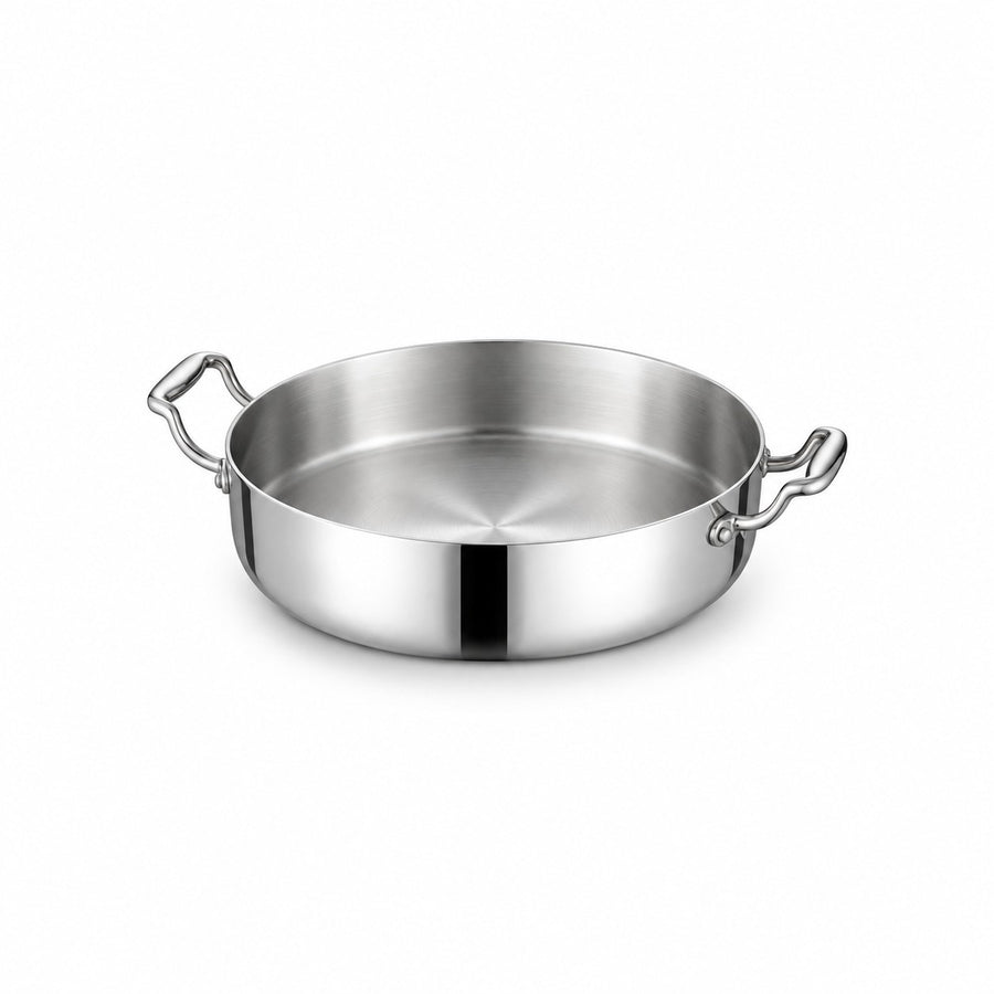 Wide Stainless Steel Soup Pot with Two Handles