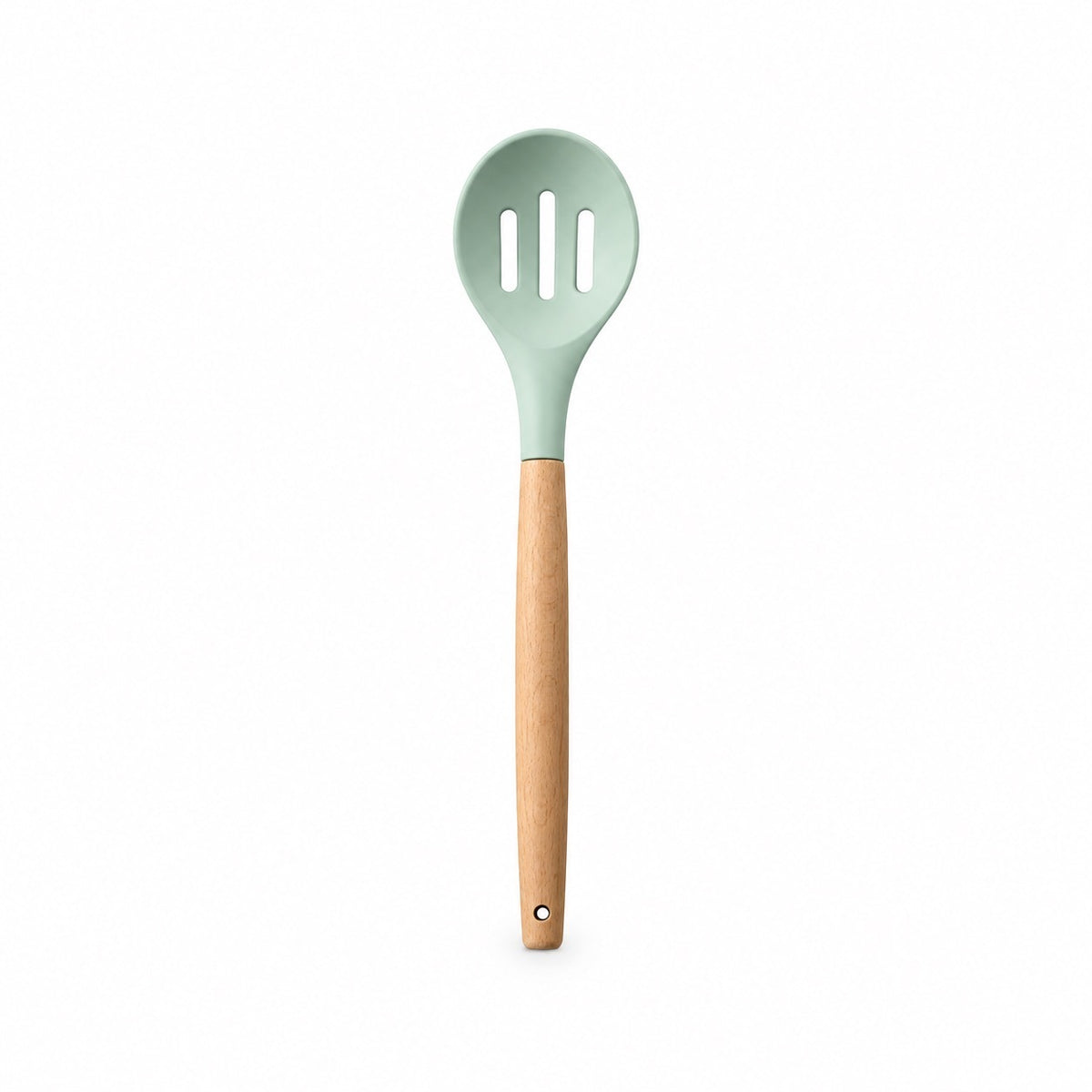 Wood-Handle Silicone Utensils, Slotted Spoon