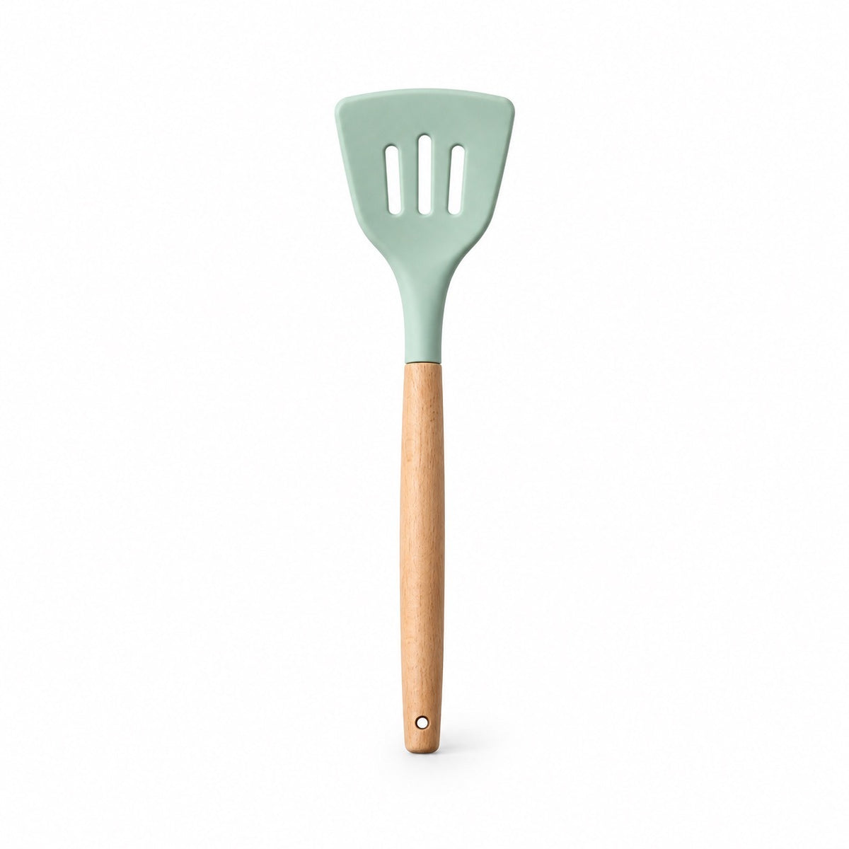 Wood-Handle Silicone Utensils, Slotted Turner
