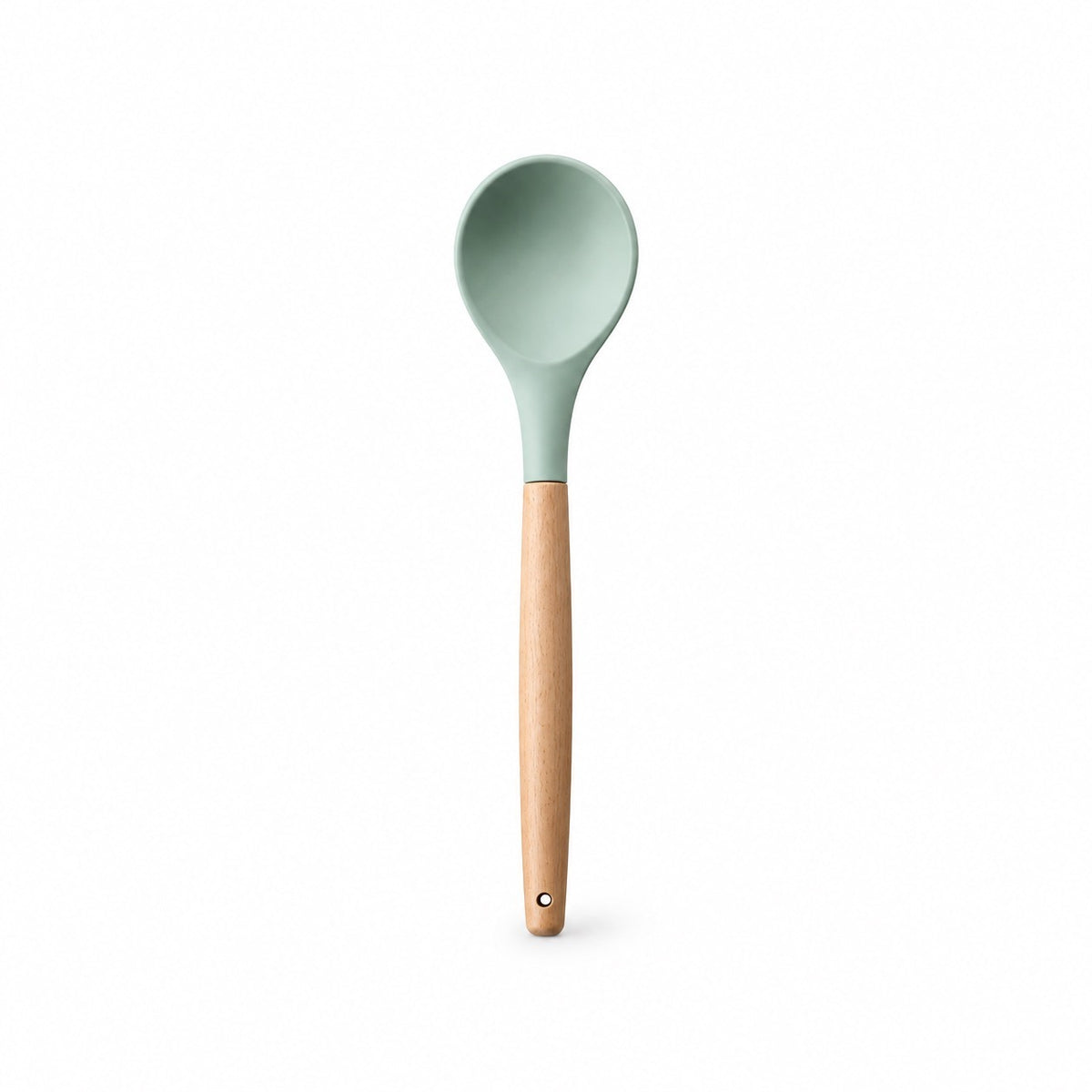 Wood-Handle Silicone Utensils, Soup Spoon